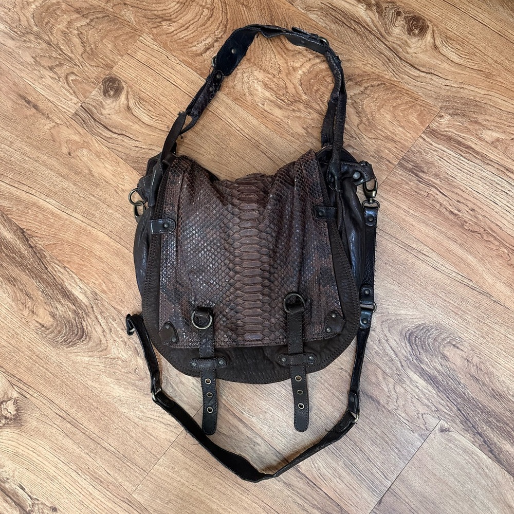 Abaco Python Snake Flap Bag Purse